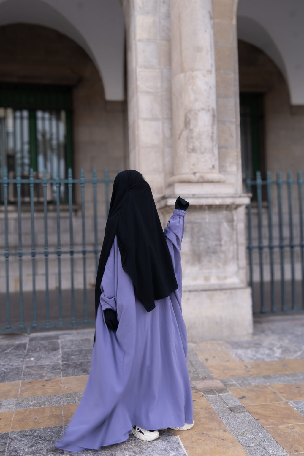 Abaya zip manches droites Wool Peach (Ancienne Co)