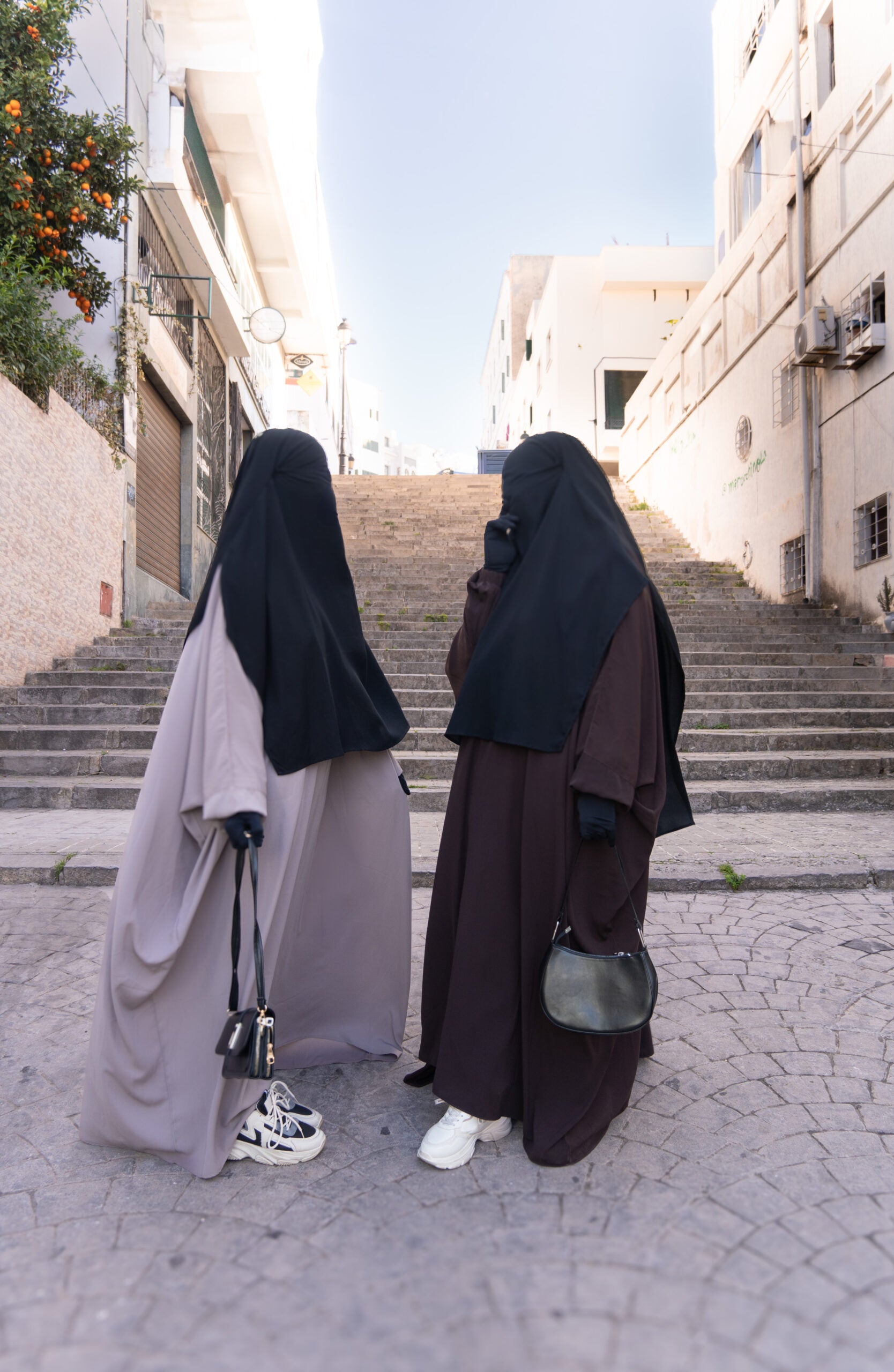 Abaya zip manches droites Wool Peach