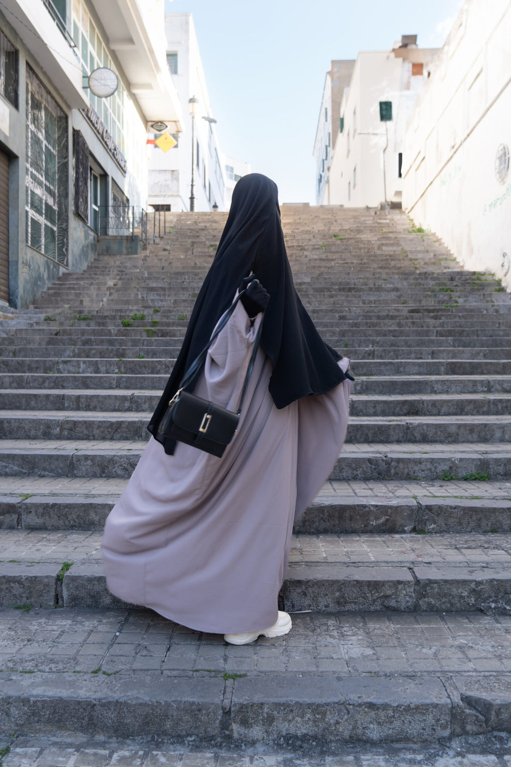 Abaya zip manches droites Wool Peach (Ancienne Co)