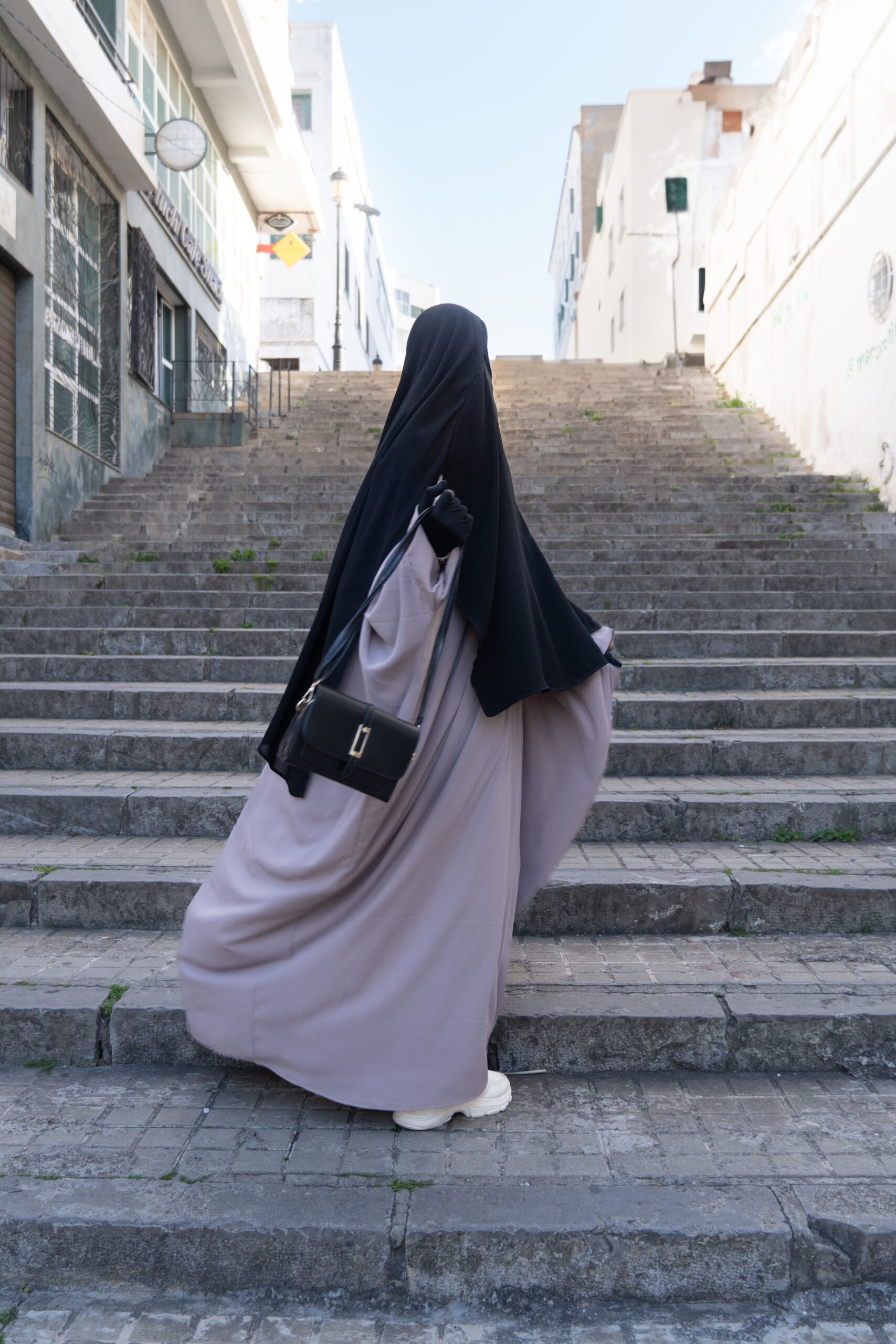 Abaya zip manches droites Wool Peach (Ancienne Co)