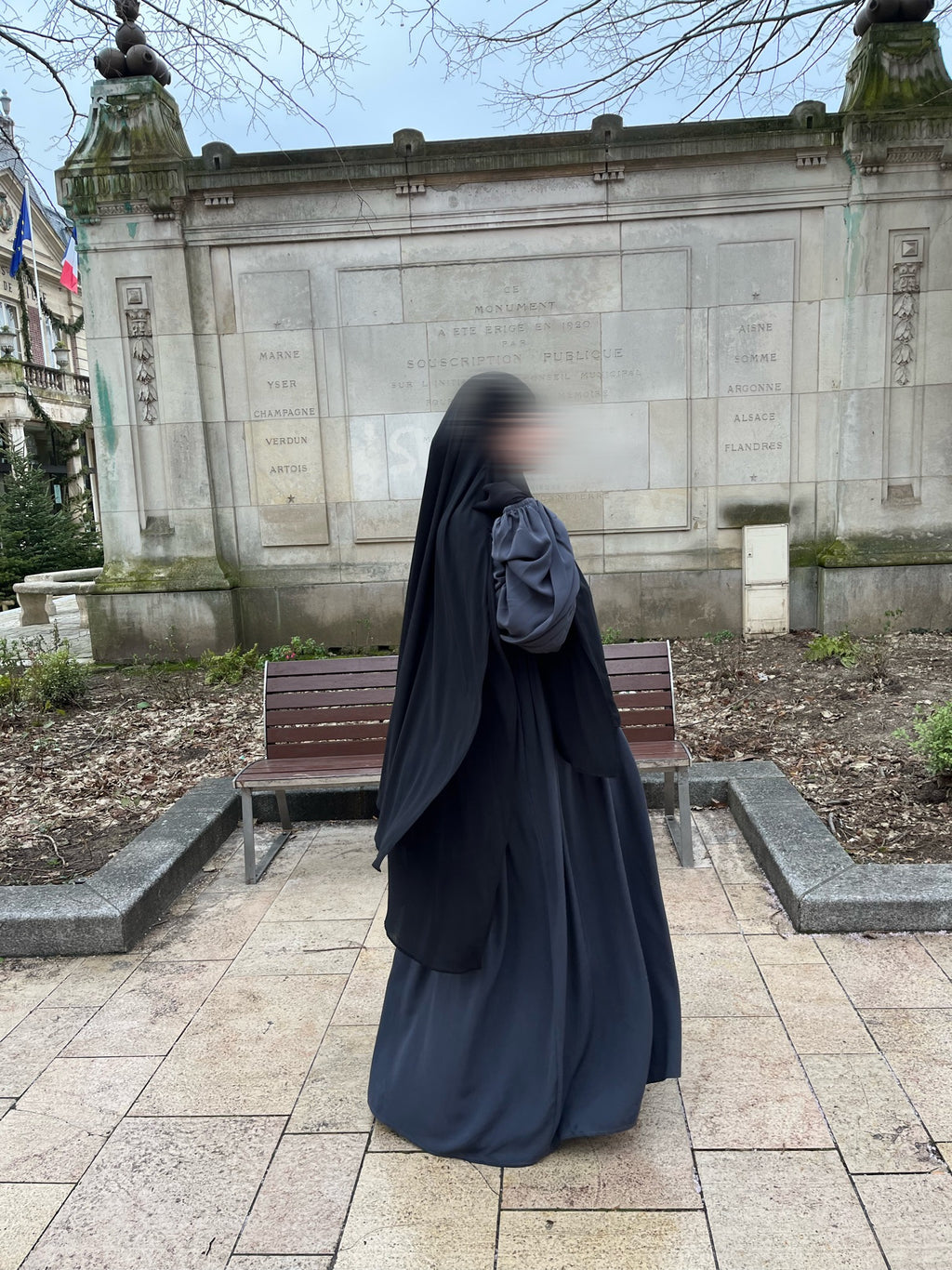 Abaya zip manches droites Wool Peach (Ancienne Co)