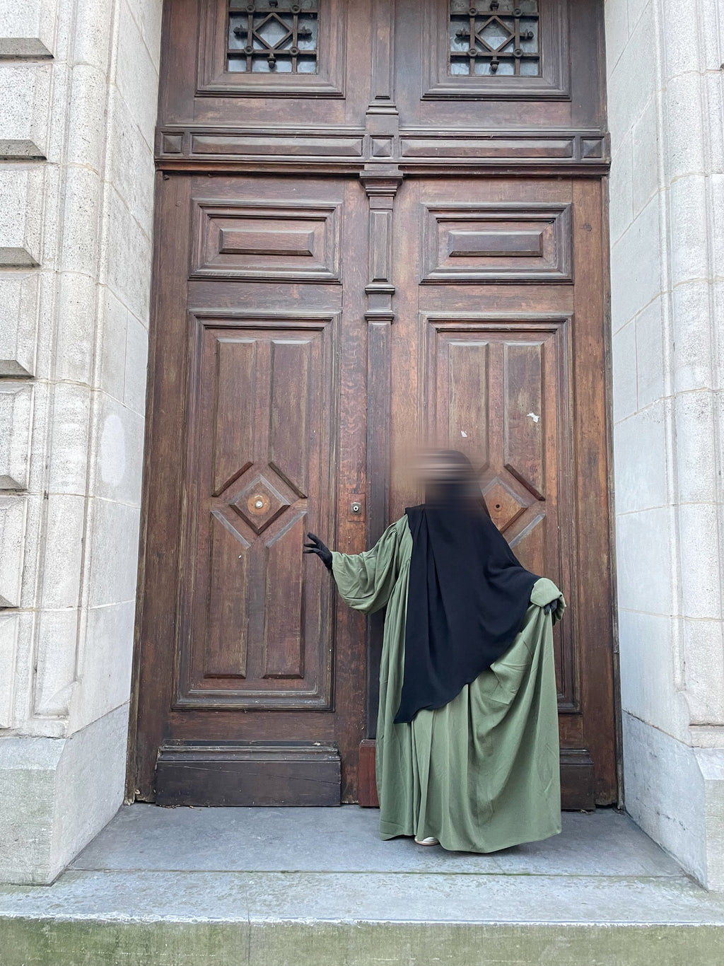Abaya zip manches droites Wool Peach (Ancienne Co)