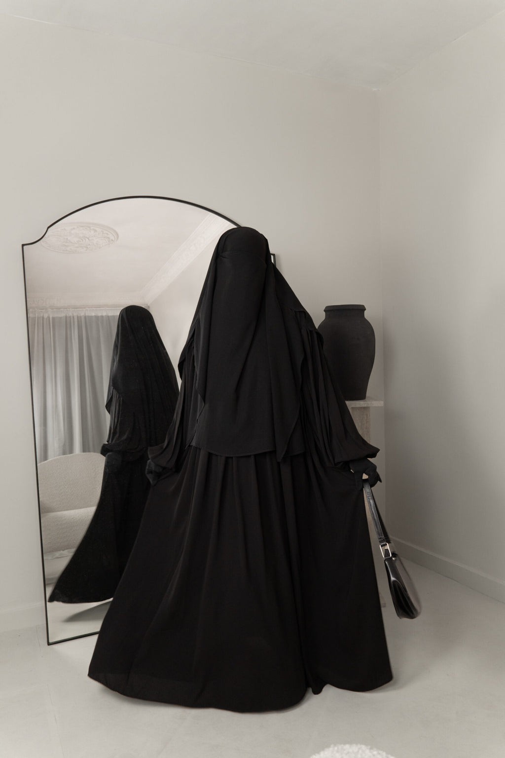 Abaya zippée Russia Wool Peach avec poches
