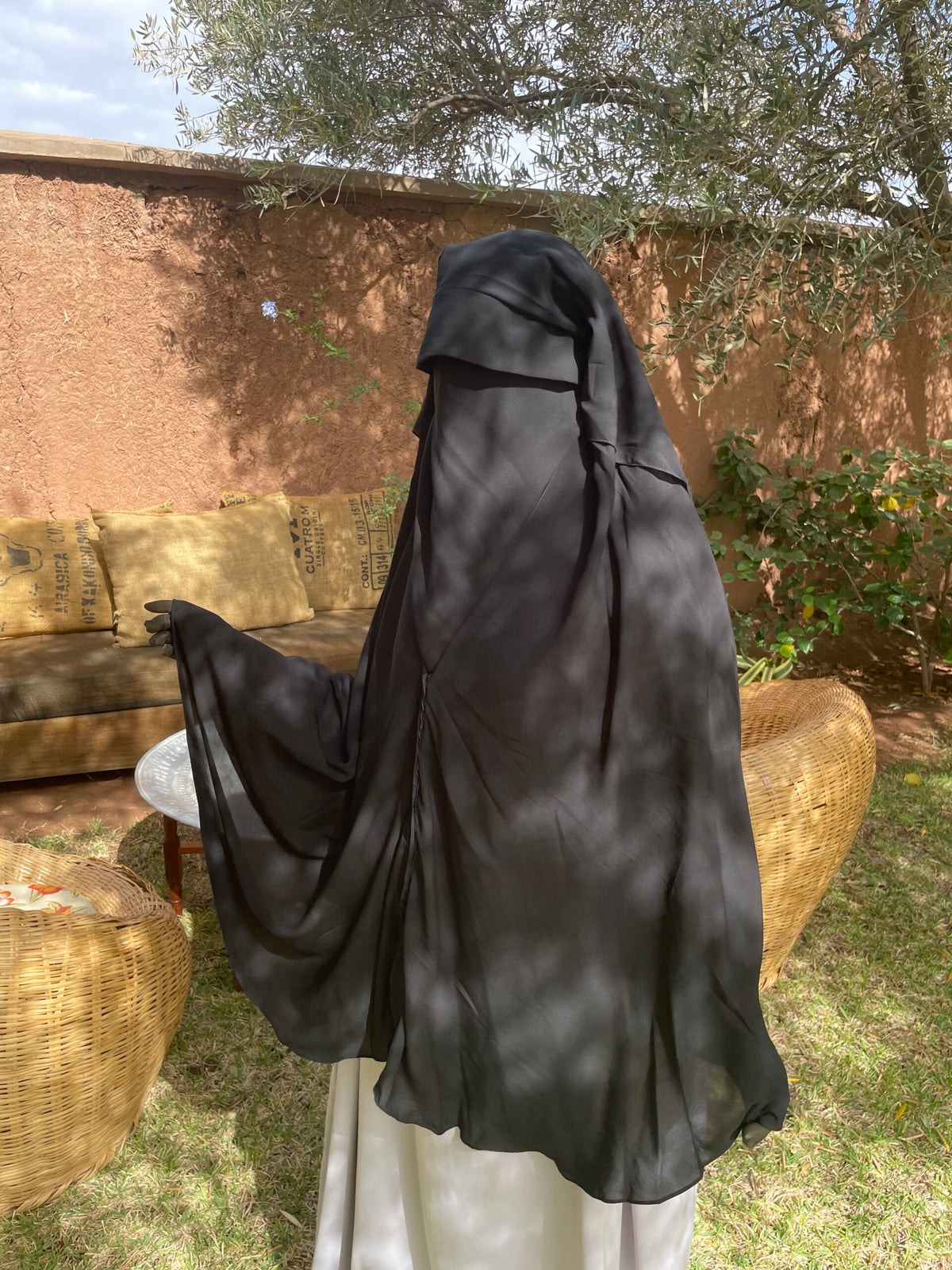 Niqab casquette à clips 1m30