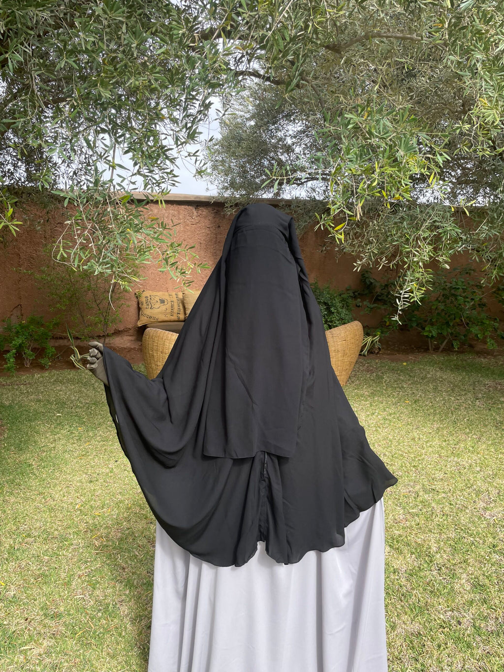 Niqab casquette à clips 1m30