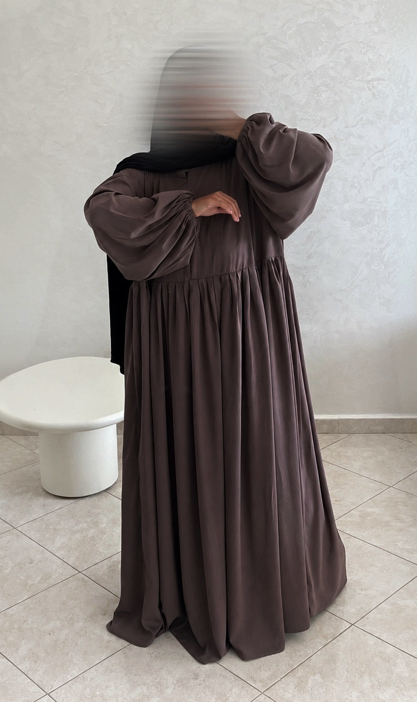 Abaya Russia Wool Peach taupe, couleur réelle
