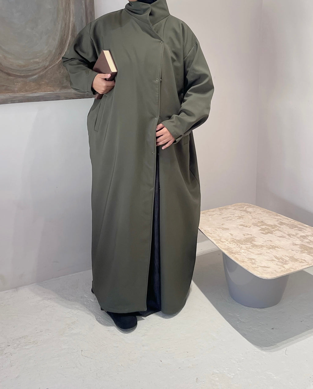 Trench AVERSE olive, trench de pluie imperméable - Dar Al Iman