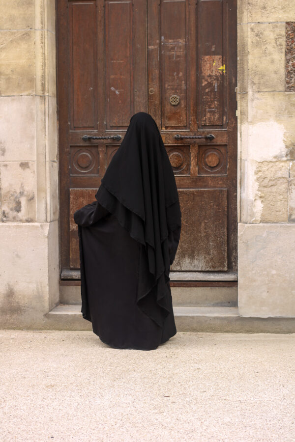 Khimar Flowy 2 Voiles Noir Dar Al Iman