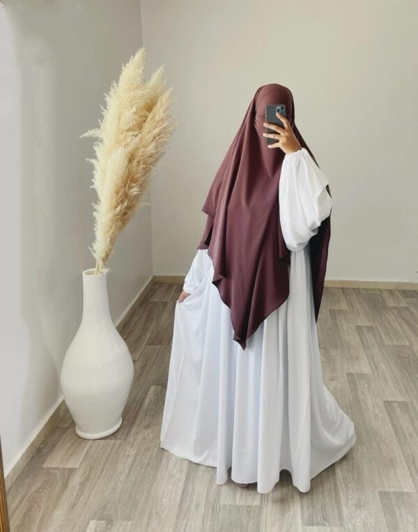Abaya Russia Blanche Soie de Médine Al Mouslimate