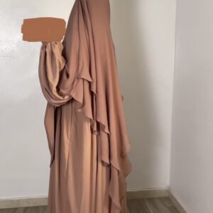 Abaya Russia Blush Wool Peach Dar Al Iman