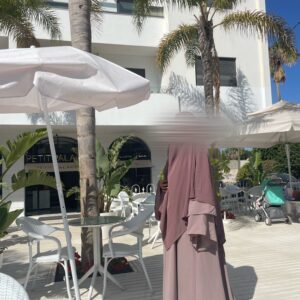 Abaya Korea Nude & Khimar Extralong Taupe Rosé Dar Al Iman