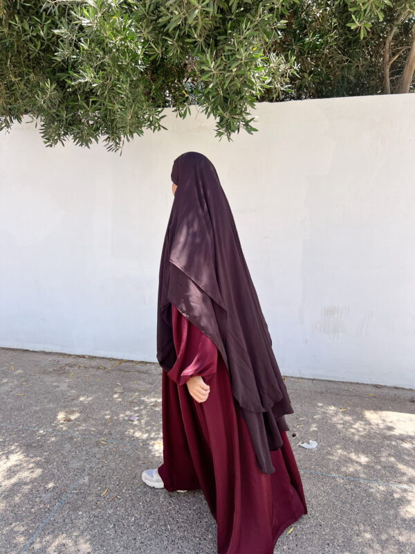 Abaya Russia Nidha Bordeau & Khimar Lightness Chocolat Dar Al Iman