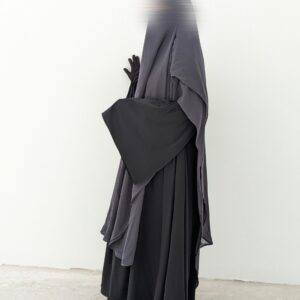 Abaya Colombiana Tissu Wool Peach Noir précommande