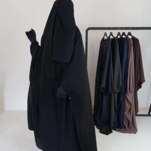 Khimar Stormy Wool Peach Noir Dar Al Iman