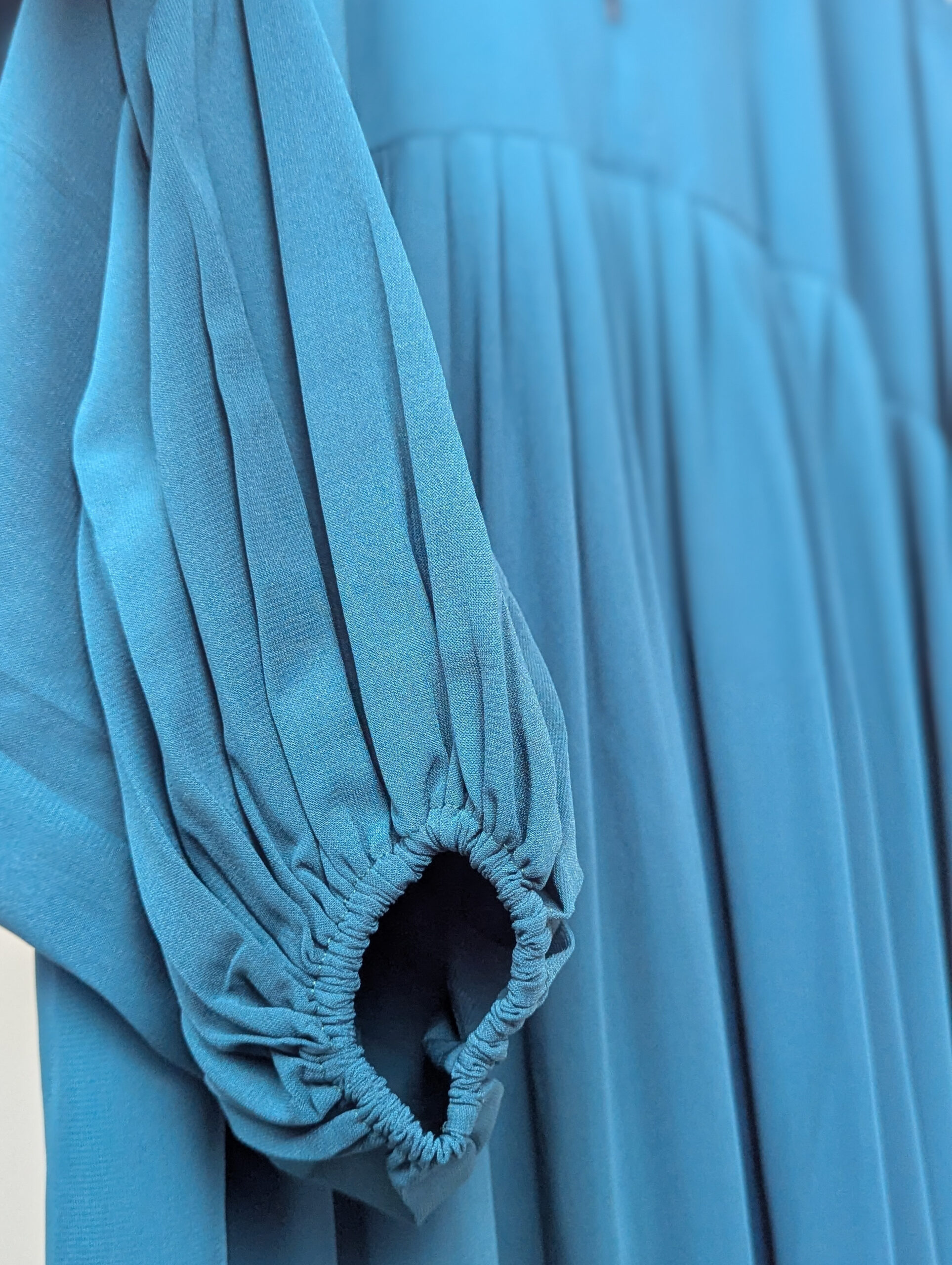 Manche abaya russia wool peach bleu canard