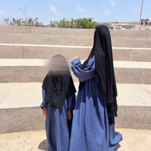 Abaya Russia Effet Lin Bleu Nuit Dar Al Iman (2)