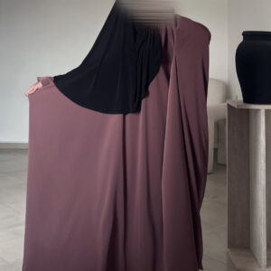 Abaya zip manches droites Wool Peach